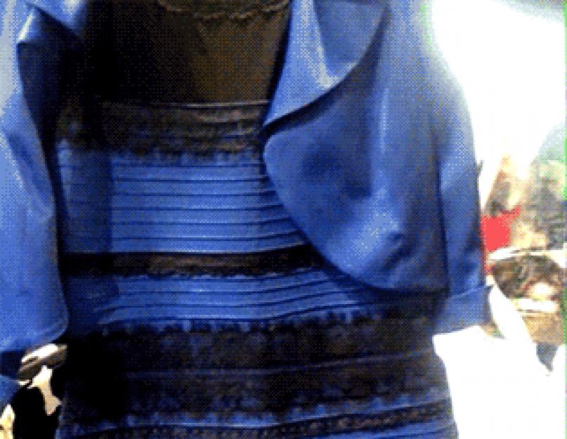 Платье кажется разных цветов. Бело-золотое или сине-черное? Мировой Интернет поругался из-за цвета платья. Что там с платьем-то