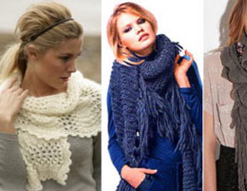 Как обвязать шарф крючком связанный спицами. Как красиво завязать шарф на шее и голове? Модные тенденции на легкие шарфы